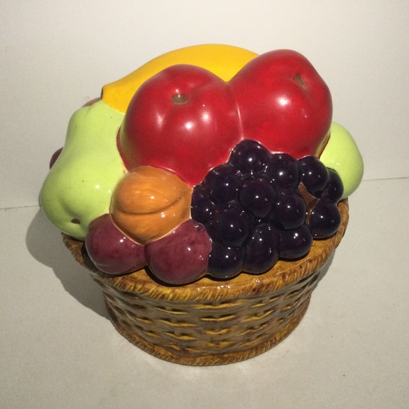 Vintage Fruit Basket Cookie Jar